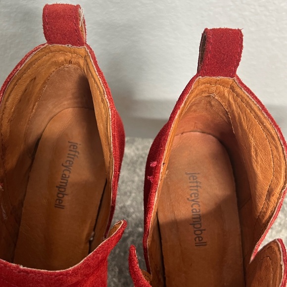Jeffrey Campbell Dark Red Suede Rosalee Shoes Sz 11 - Picture 5 of 6
